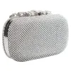 Clutches Unique Clasp Silver Diamante Crystal Diamond Evening bag Clutch Purse Party Bridal Prom