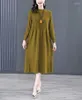 Casual Dresses 2024 Fashion Knitted Dress Women's Autumn/Winter Solid O-Neck Long Sleeve Loose Fit Holiday Travel Vestidos