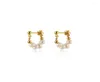 Stud Earrings 925 Sterling Silver Short Pearl For Women Hanging Temperament Eardrop Gold Ear Studs Fine Jewelry Brincos9122846