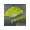 Arts And Crafts Simple Personalized Print Engrave Wedding Favor Silk Fan Customized Name Cloth Hand Gift Wholesale Drop Delivery Home Dhirn