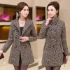 Wallets Quilted Trench Coat Oversized Woolen Coat Women's Autumn and Winter Midlength Woolen Coat Short Plaid