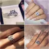 Anneaux Sparkling Promesting Ring 925 Sterling Sier Cushion Cut 3CT Diamond Band pour femmes bijoux Gift Drop Livrot OTGXS