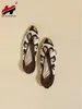 Casual Shoes 2024 Flat Women Pointed Toe Single Woven Spring And Summer Comfortable Sole Simple Stitching Color