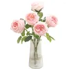 Fleurs décoratives 45 cm Real Touch Peony Branches artificielles Décoration de rose pour le mariage Vase Vase Christmas Valentin Gift Falle Fleur