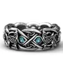 925 Серебряное серебряное кельтское волчье кольцо с топазом модным викингом из нержавеющей стали.