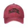 Capes de balle Palestinien Palestine Flag de baseball Capre de baseball rétro en détresse en détresse lavée Snapback Hat Men des femmes