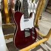 Fabriksdirektförsäljning Elektrisk gitarr Dubbelbindande Rosewood Fretroard Mahogny Body Wine Red Color 6 Strings Guitarra Right