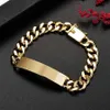 8F01 Ketten Großhandel 18k Gold 10mm Kettenarmbänder für Mann Frauen Hochwertige Modeschmuck Hochzeitsfeier Weihnachtsgeschenke 20cm D240419