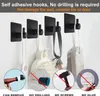 5pcs Stainless Steel Bath Towel Hooks SelfAdhesive Wall Hook Heavy Duty Clothes Coat Robe Hanger For Office Kitchen Bathroom 240407