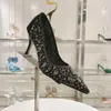 Black Mesh Femmes High Heel Fashion Mesh Mesh Bouche peu profonde Poigure Robe confortable Pumps Single Footwear Brand