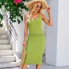 Basic Casual Dresses Designer Dress Women's Spring/Summer New Product Sleeveless V-neck Knitted Dress Sexy Knitted Strap Long Dress