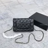 Wysokiej jakości oryginalne skórzane kobiety torby na ramię portfelowe torebki z kodem seryjnym łańcucha pudełek