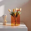 Kolorowy akrylowy hydroponiczny układ kwiatowy styl twórczy salon przezroczysty suchy ozdoba kwiatowa Styl 240415