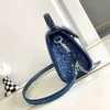 Taschen Cowboy-Tuch gealtert Blumenhornhorn Leder Unterarm Diamant Handheld Crossbody Kissen Taille