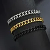 AXJG Chain High Quality Stainless Steel Bracelets For Men Blank Color Punk Curb Cuban Link Chain Bracelets On the Hand Jewelry Gifts trend d240419