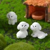 装飾的な置物ミニチュアかわいい犬ホワイトビコンフライスマイクロランドスケープ装飾用ホームデコレーション装飾ルームデスクアクセサリー