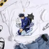 Herren-T-Shirts Neue Fushiguro Megumi T-Shirt Mode Persönlichkeit Lose Slve Strtwear Casual Anime Harajuku TS T240419