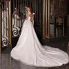 Designer Bowknot Spaghetti Straps A Line Wedding Dresses Simple Boho Garden Sleeveless Bridal Gowns Back Plus Size Vestidos De Novia YD