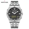 North Edge Snow Leopard Sport Watch Höhenmesser Barometer Thermometer wasserdicht 50 m Outdoor Mode Steel Watch