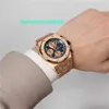 Audemar Pigue Luxury Watches Automatic Orologio da uomo Audemar Pigue Royal Oak Outshore Watch 42mm Blue non contrassegnato Dial rosa Gold FN93