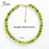 Chaines Joolim Bijoux en gros designer polyvalent Place Summer Fashion Green Stone Natural Stone In colorée Collier pour femmes