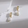 Stud -oorbellen dames smaragden geometrische parel voor vrouwen goud kleur metaal oorbel 2024 trend sieraden