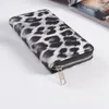 Sagne a tracolla alla moda Long Zip Stampa leopardo portafoglio femminile Clutch per animali 2 pcs