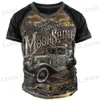 T-shirts masculins hommes Vintage Motorcycle T-shirt 3d Impression décontractée Slve Slve Tshirts surdimensionnés pour hommes Sweatshirt pour hommes Vêtements Top Camise T240419