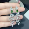 Dangle Earrings Women's Diopside Sterling Silver 925 Clip for Imitation2024トレンディ