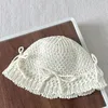 Berets Summer Spring Haak emmer hoed vrouw pendelen kamperen met behulp van po handgemaakte floppy met bowknot -emblemen voor meisje