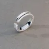 Clusterringen Chique Simple Disc Open verstelbare ring dames 925 sterling zilveren geometrische prachtige mode punk sieradenfeest cadeau