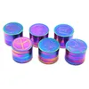 Rainbow Smoking Metal Herb Grinder 4 Layer Zinc Alloy Detachable Tobacco Grinders For Smoking Accessories