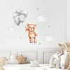 Wall Stickers Cartoon Teddy Bear Balloons Clouds Nursery Decals Art Removable Picture Posters For Baby Boys Room Home Decoration