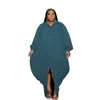 Casual Dresses 5xl Shirt for Women 2024 Designer Button Up Long Sleeve Dress 4XL 3X XL Office Lady Loose Maxi