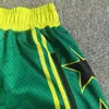 Trillest Bryant Mamba Snake Pattern Imprimé Gredient Green Five Championship Edition Basketball Shorts avec poches à fermeture éclair 240416