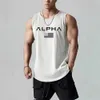 Männer Fitnessstudio bedruckte Tanktops Sommer Herren Kleidung Fitness atmungsaktivem ärmelloser T -Shirt Basketball Quickdrying Weste Mesh Singlets 240416