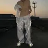 Y2K Street Glossy Satin pantalon pour hommes et été pantalon décontracté de la base