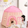 Childrens Tent Playhouse chłopcy i dziewczęta w pomieszczeniach i na zewnątrz przenośna tkanina Oxford Pink Blue Toy Small House 240415