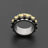 GGCH Titanium Steel Rotation Ring Mechanical Gear Mens New Simple Persualized Fashion Trend