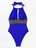 Женские купальные костюмы 2024 Halter Swimsuit High Seck Black Women Barge Women Женский мягкий монокини для плавания летняя пляжная одежда