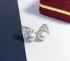 Stud Earrings JY Pure 925 Sterling Silver Round 8-9mm Fresh Water White Pearls Studs Women Fine Pearl Clasps