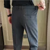 Men's Suits Elastic Waistline Slim Casual Business Dress Pants Men High-quality Office Social Suit Pant Wedding Groom Trousers Clothing