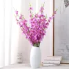 Flores decorativas Four Seasons Estilo de orquídeas de baile de interior planta de seda Falta rama de flores Fals