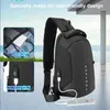 Multifunktion Vattentäta lyftsäckar för män Casual Soft Crossbody Bag USB Laddning av messenger bröstpaket manlig axel Bolsa 240407