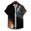 メンズカジュアルシャツアニマルハワイアンシャツ3Dタイガープリント高品質の衣料品デザイナー半袖ビーチパーティースウェットシャツトップス