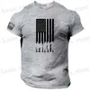 Camisetas masculinas camiseta casual para homens imprimir em 3D crânio patriótico militar soltou camisetas de grandes dimensões Slve Sportswear Unisex Tops Roupas T240419