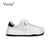 Casual Shoes Yiger Men sneakers Spring Par Shell-Toe Leather Platform Retro Men Mihara Kangyu Lös 2024