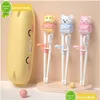 Chopsticks Baby Learning Training Cartoon Animal Beginner Chopstick Tableware Kids Eating Helper Tools Drop Delivery Home Garden Kit Dhdrq