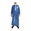 Men's Patchwork Bright Polyester Middle Eastern Robe Casual Ethnic Arab Dress Prayer Clothing