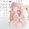 Vêtements de vêtements pour chiens automne chat hiver princesse coton gilet rose rose bleu arc remorable temps de gain chaud animal de compagnie